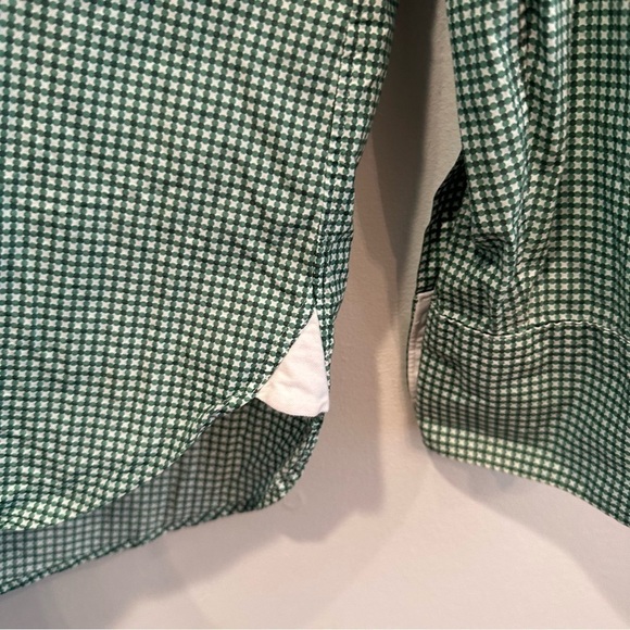 MJ Bale Mens Shirt 46 Slim Fit Green Check Long Sleeve Button Collared Shirt - Picture 6 of 7